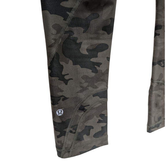 Lululemon Run: Inspire Crop II Womens 4 Active Run Yoga Ahtleisure Camo Green - Picture 9 of 15